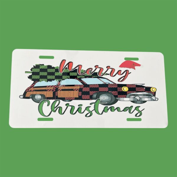 YDPD1763 Plaque décorative " Merry Christmas" - voiture vintage et sapin