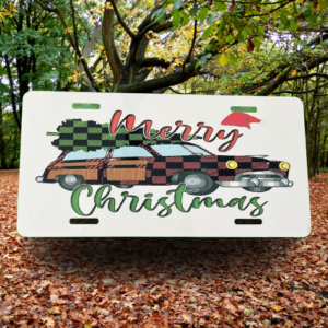 YDPD1763-removebg-preview Plaque décorative " Merry Christmas" - voiture vintage et sapin