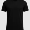 T-shirt homme noir slim fit en laine mercerisée douce et respirante T-shirt Personnalisé