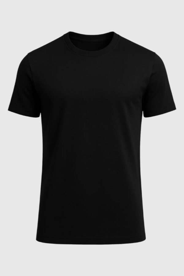 T-shirt homme noir slim fit en laine mercerisée douce et respirante T-shirt Personnalisé